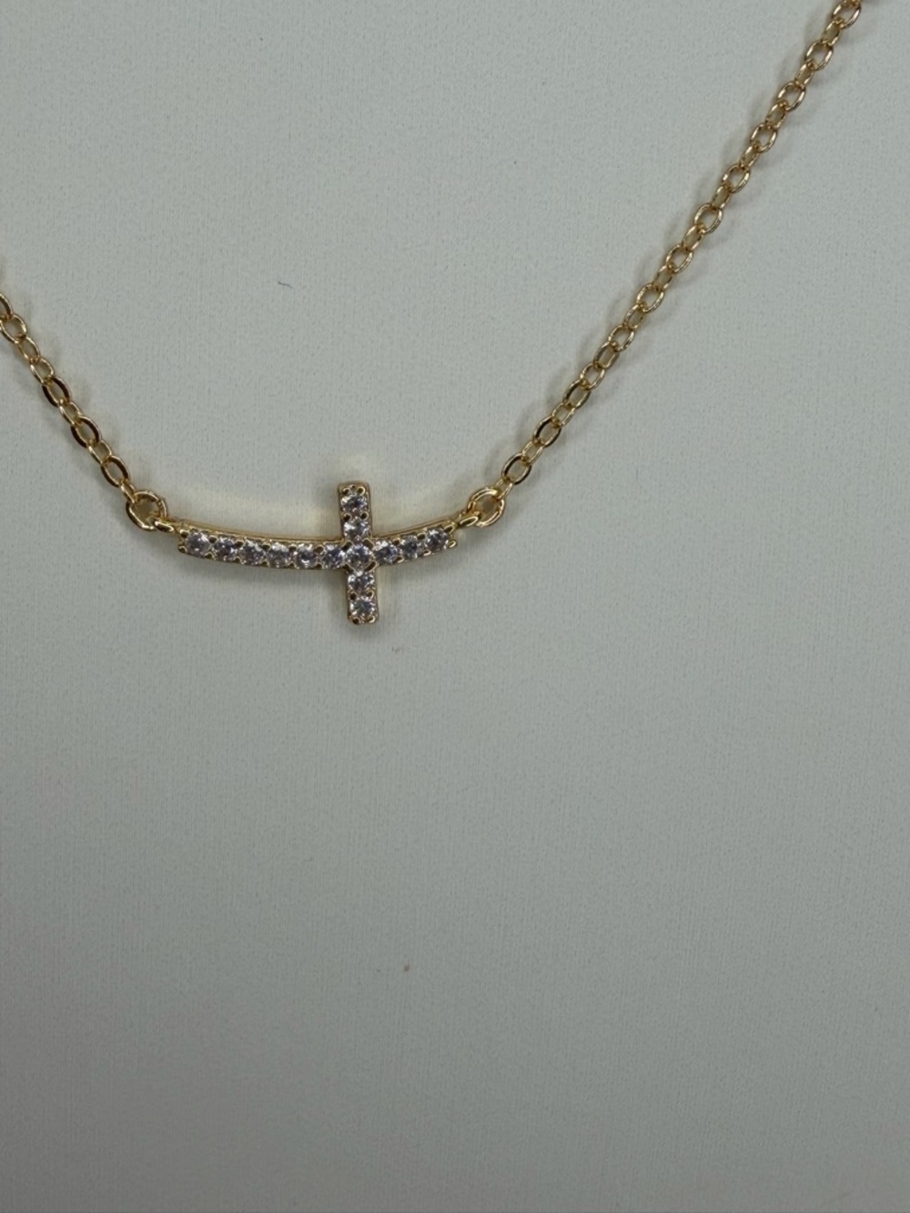 Park Lane Women’s Sacred Gold Cross Necklace Crystal Christian Faith NWT Elegant - Picture 2 of 3